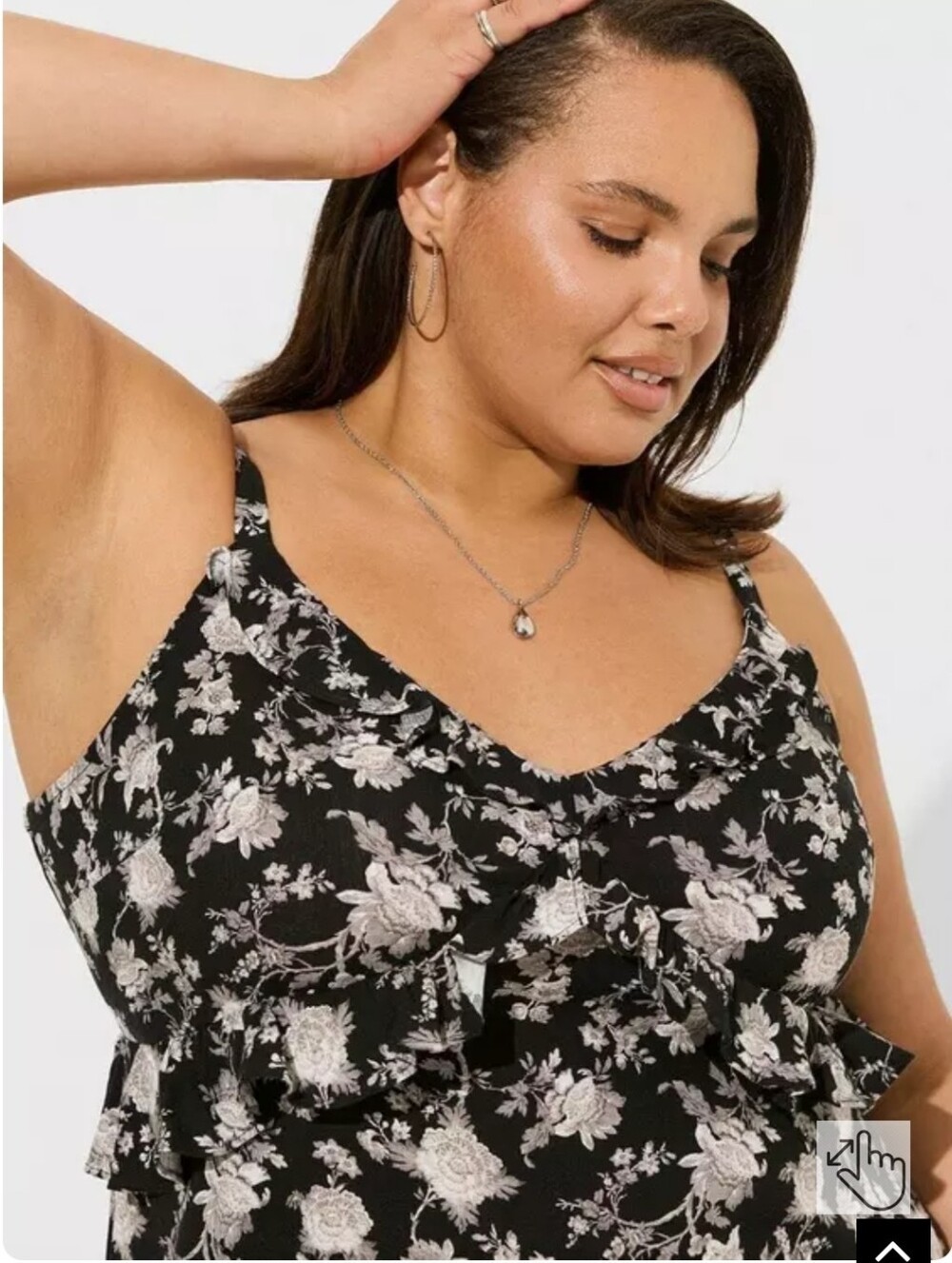 Torrid Rayon Slub Ruffle V- Neck - Picture 4 of 5